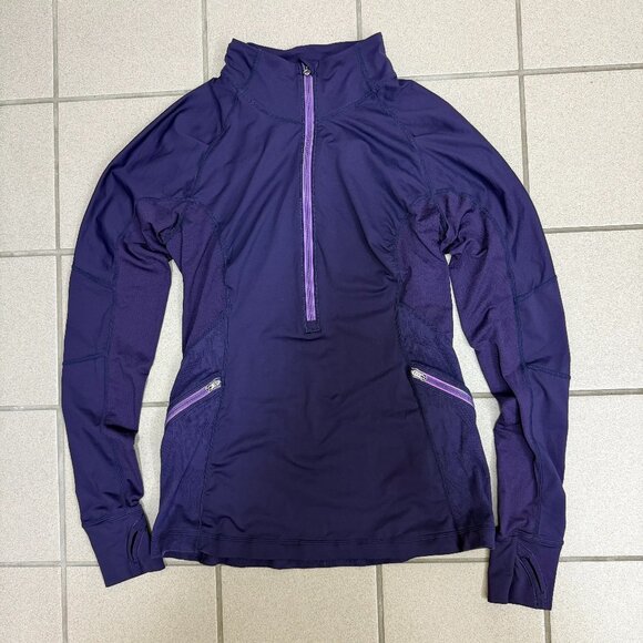 lululemon athletica Tops - Lululemon Run: Wild 1/2 Zip Concord Grape Womens Size 4